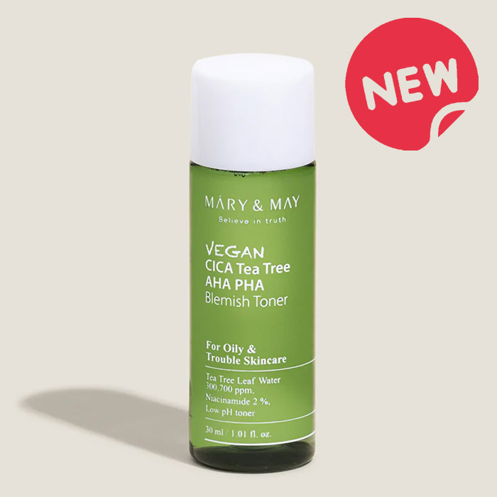 MARY&MAY VEGAN CICA TEATREE AHA PHA BLEMISH TONER MINI 30 ml